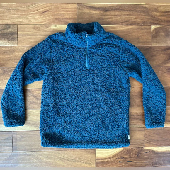 Eddie Bauer Teal Sherpa Quarter Zip Pullover Women’s Medium - Picture 1 of 2